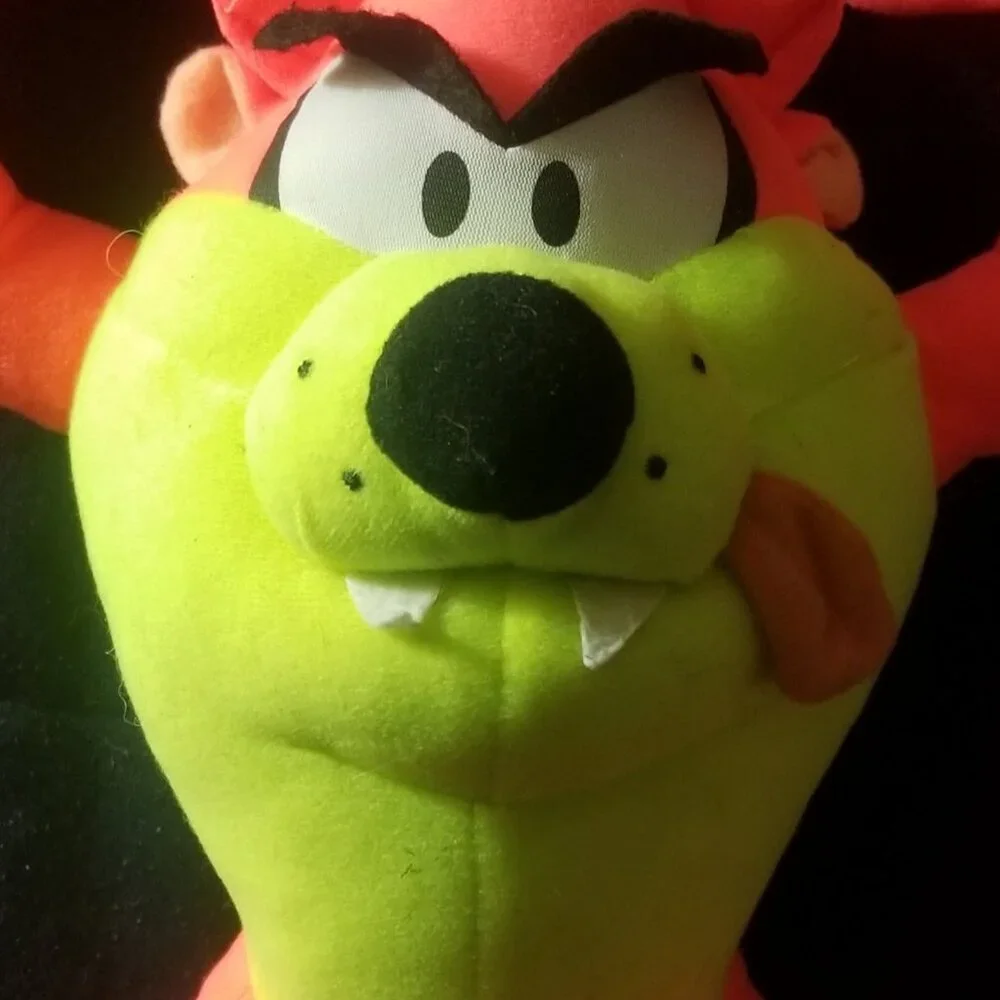 $4 if bundled, Fluorescent Taz toy, seam has come open - Picture 2 of 9